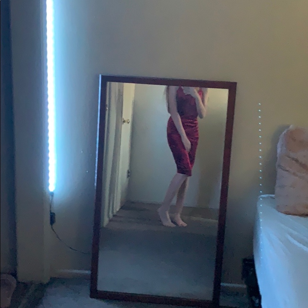 Velvet burgundy dress